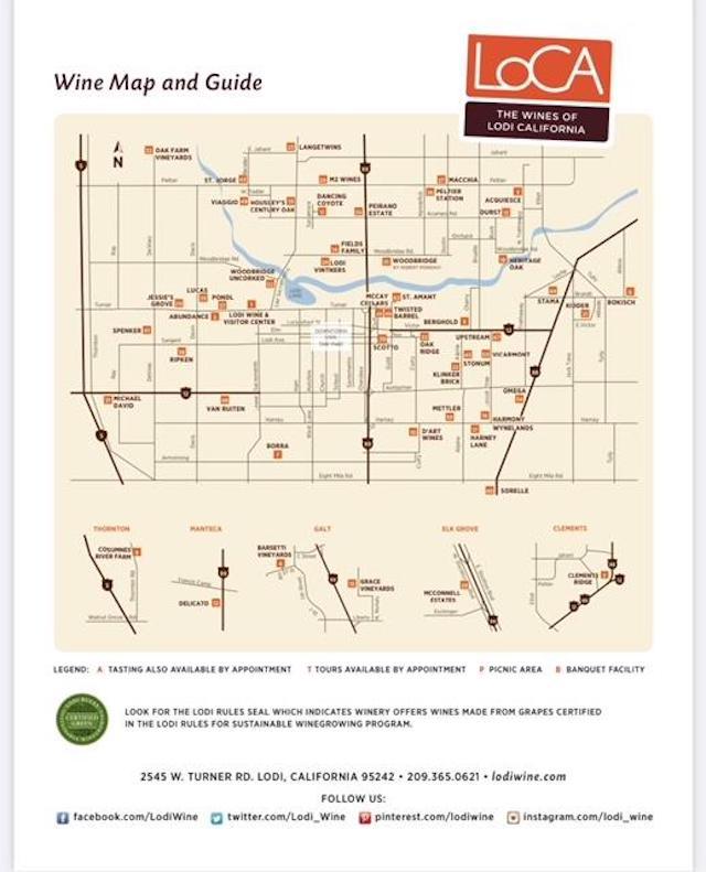 Lodi Wine Map