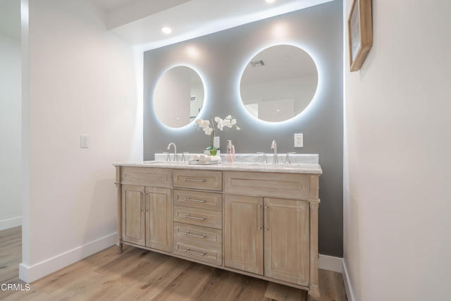 Double Sinks with marble Top Vanity