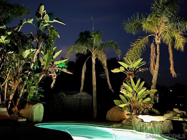 Beautiful night views of the pool area.