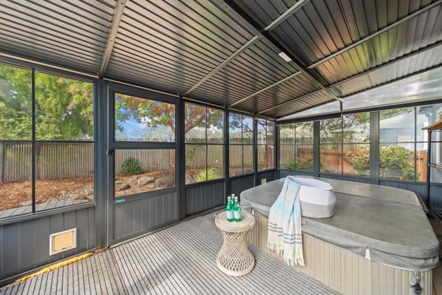hot tub room, no homes in the rear of the property.
