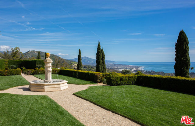 Ocean view lawn and firepit