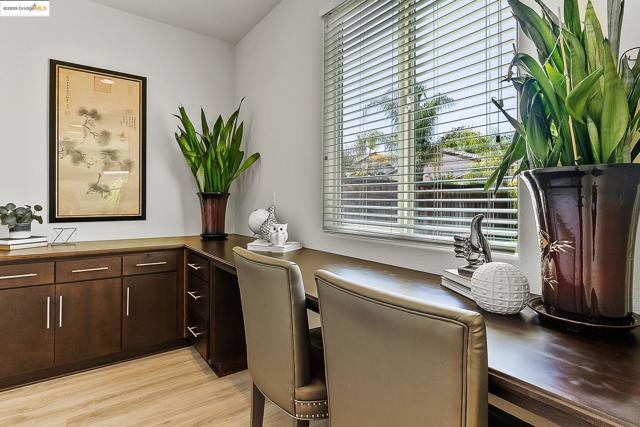 Office space featuring light wood-style flooring