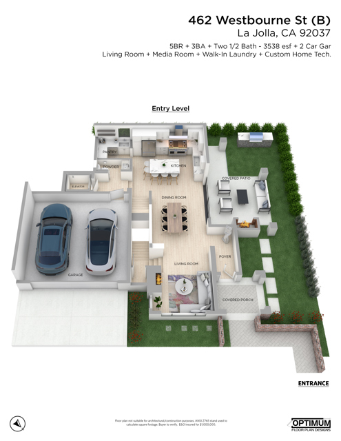 3D Floor Plan Entry Level