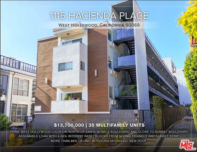 1115 Hacienda Place, West Hollywood, California 90069, 0 ,Multi-Family,For Sale,Hacienda,0,26647041