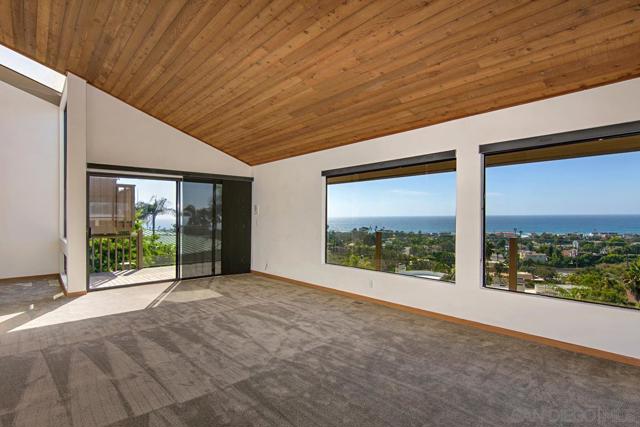 Ocean views and access to deck from living room.