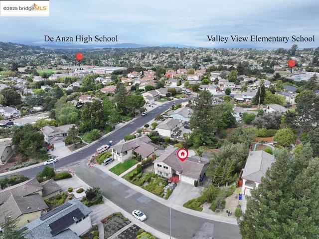 Aerial view of residential area