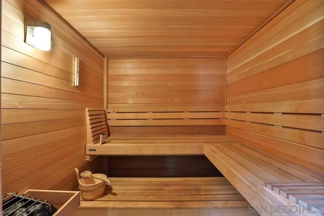 Sauna room located just outside the lower level primary bedroom enclave of rooms