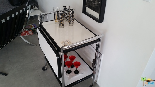 Vintage bar cart and glassware