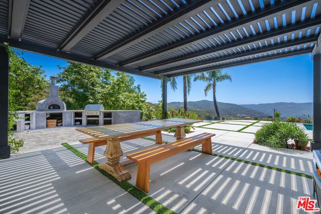 patio with pizza oven