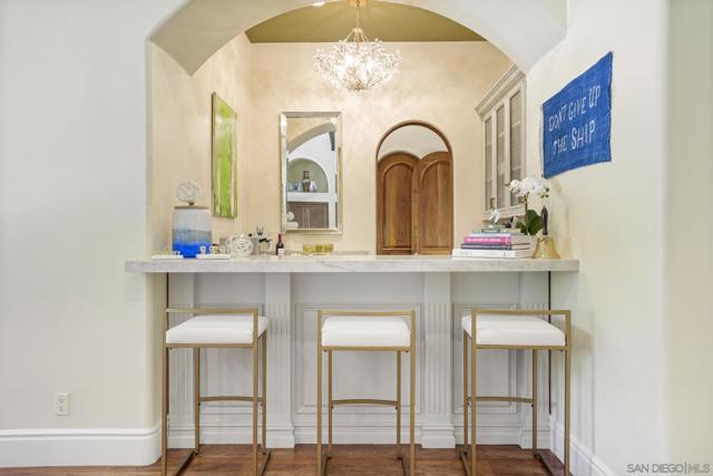 This gorgeous remodeled wet bar is great for entertaining.