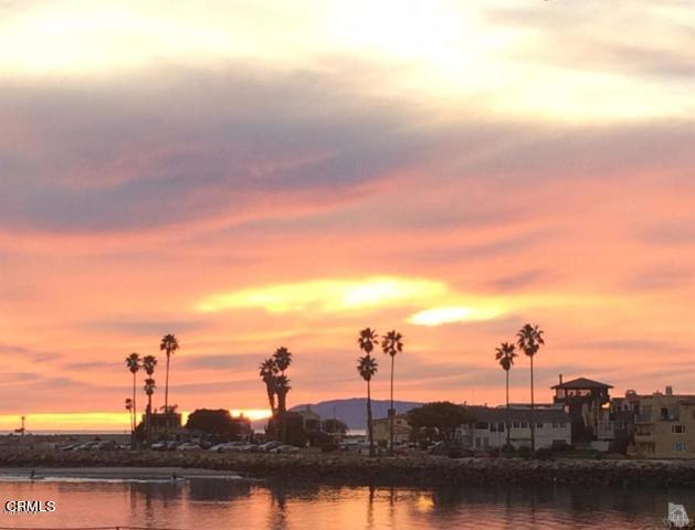 sunset over harbor