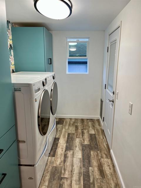 Laundry section of bathroom