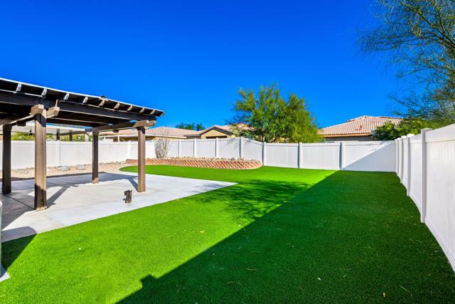 Backyard synthetic grass