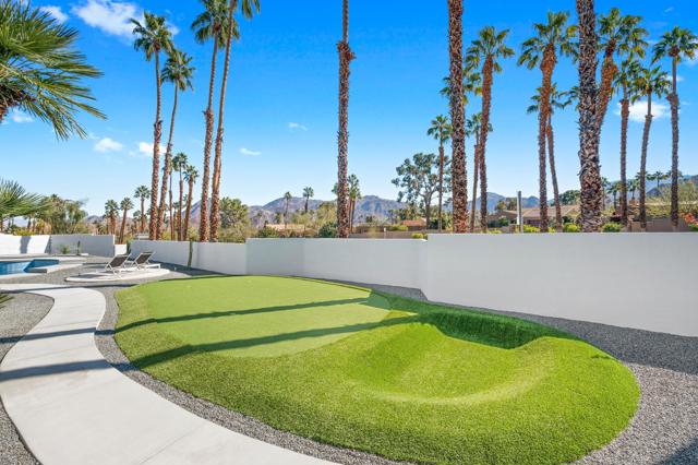 side yard and putting green