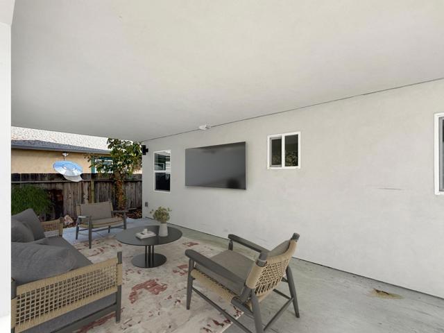 Virtually Staged Backyard Patio Area