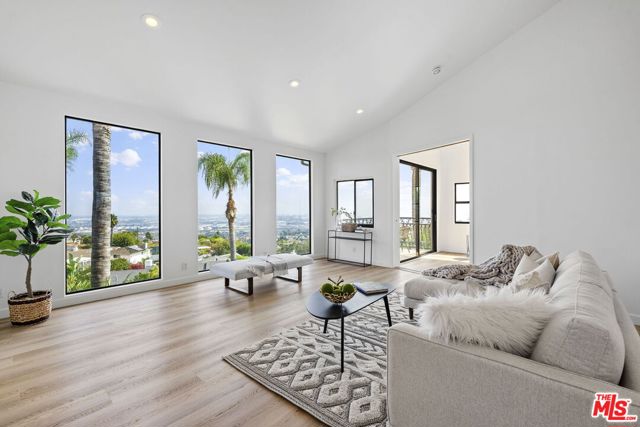 Sitting area with floor to cei