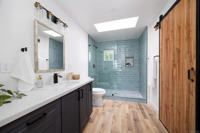 Bathroom attached to the bedroom in apartment above the garage