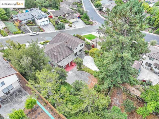 Aerial perspective of suburban area