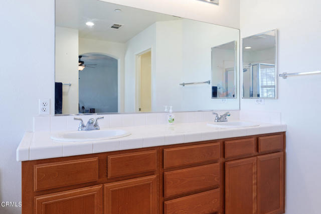 Primary bath dual sink vanity