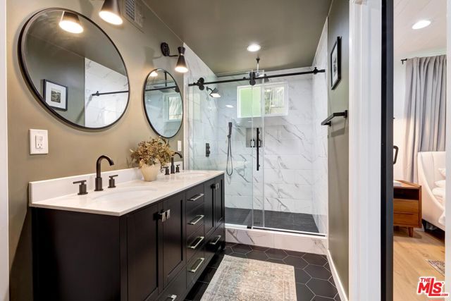 Primary bathroom vanity & shower