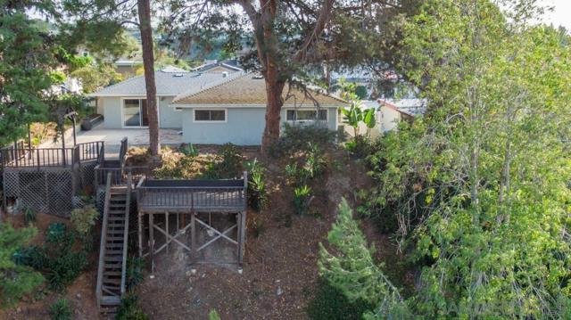Aerial view of decks and walk down stairs to bottom of yard