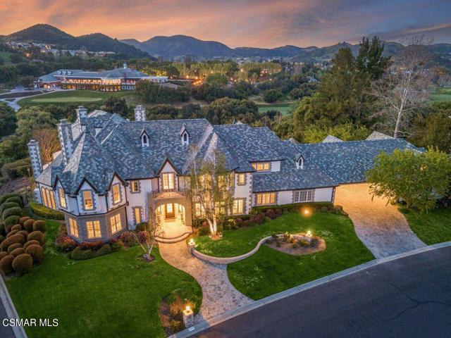 Welcome HOME! Introducing an exclusive Remodeled French-inspired estate nestled in the prestigious guard-gated community of Lake Sherwood. This stunning property offers unparalleled privacy and unobstructed panoramic views that will take your breath away.A grand entrance welcomes you into this meticulously crafted home, featuring a soaring two-story foyer, a spacious family/great room, an executive office/library, and an elevator that conveniently takes you between floors.The main house boasts four bedrooms, including a luxurious master suite with a private balcony, while a true one-bedroom guest apartment with a separate entrance offers ample living space for extended family or guests.Step outside and bask in the California sunshine in the sprawling backyard, complete with a sparkling pool and spa, a covered gazebo, a barbecue center, and lush green lawns - all set against the backdrop of the stunning Sherwood hills.This is a rare opportunity to own one of the original custom estates in this world-class golf course community. Don't miss your chance to make this iconic home yours - schedule a viewing today!